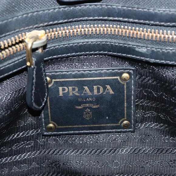 PRADA Tote Bag Canvas Black Gold Auth 138150 - Picture 12 of 14